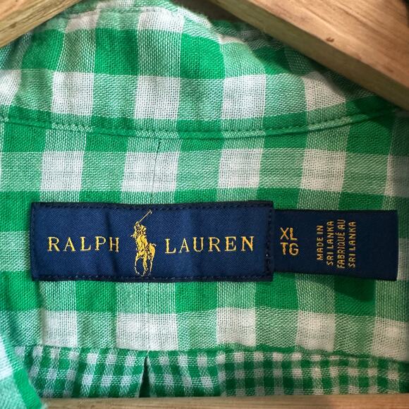 Ralph Lauren Men's Classic Fit Double Faced Gingham Button Down Shirt XL - Picture 4 of 8